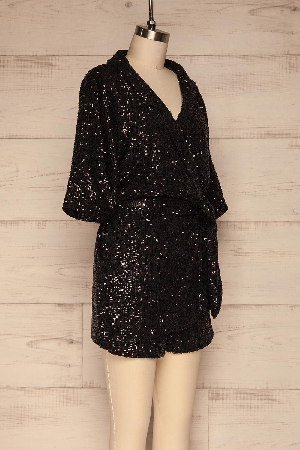 Kilme Noir Black Romper | Combishort | La Petite Garçonne side view