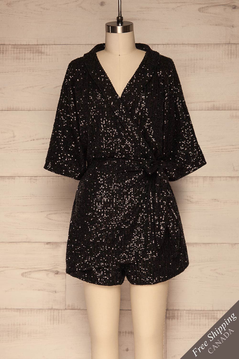 Kilme Noir Black Romper | Combishort | La Petite Garçonne front view