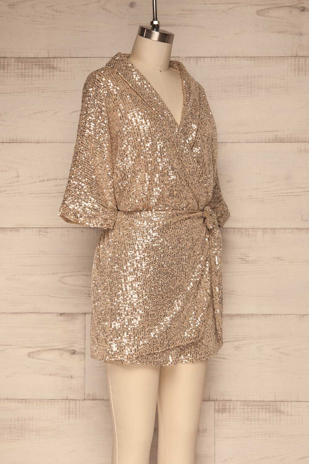 Kilme Or Champagne Romper | Combishort | La Petite Garçonne side view