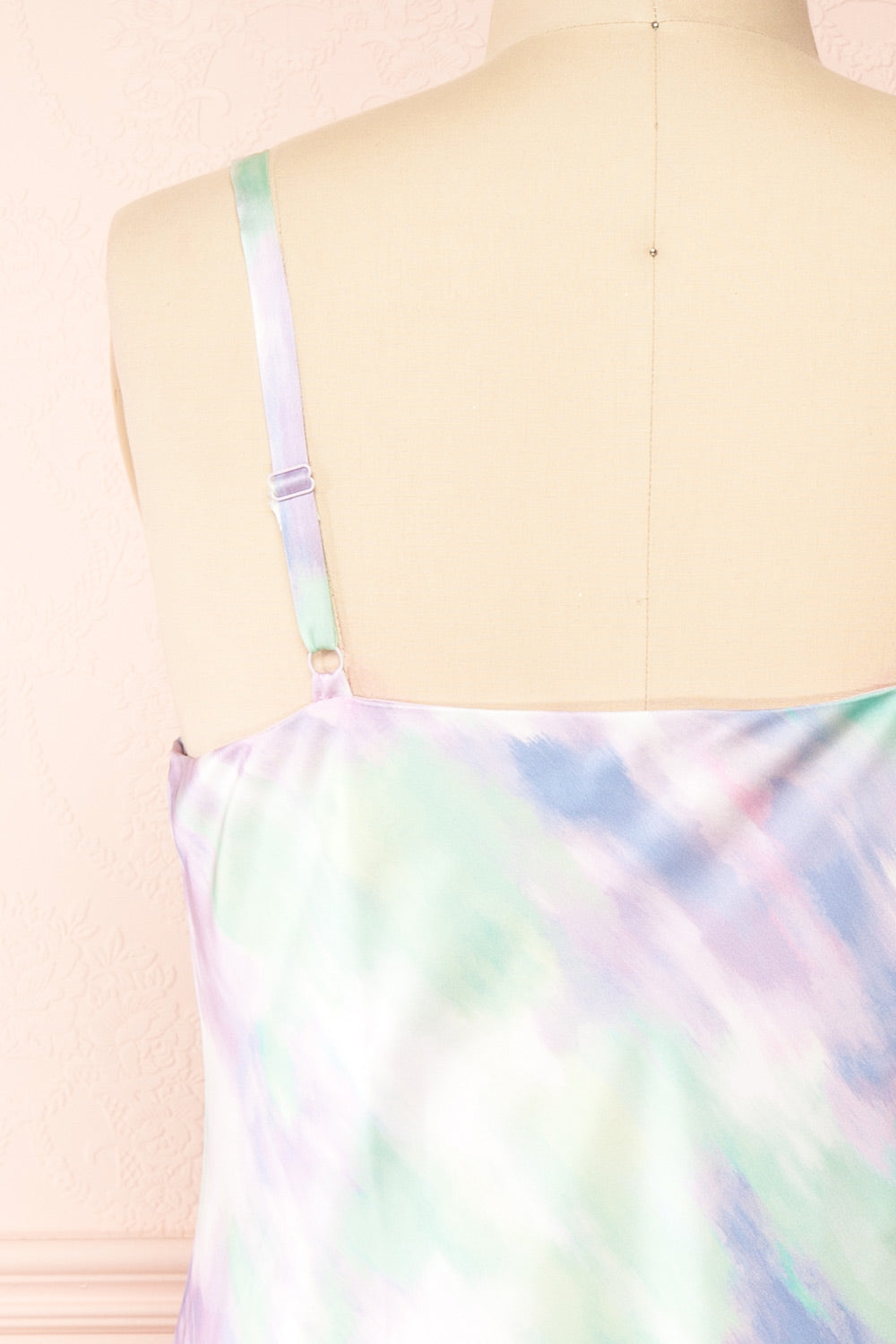 Kinny Tie-Dye Cowl Neck Midi Dress | Boutique 1861 back close-up