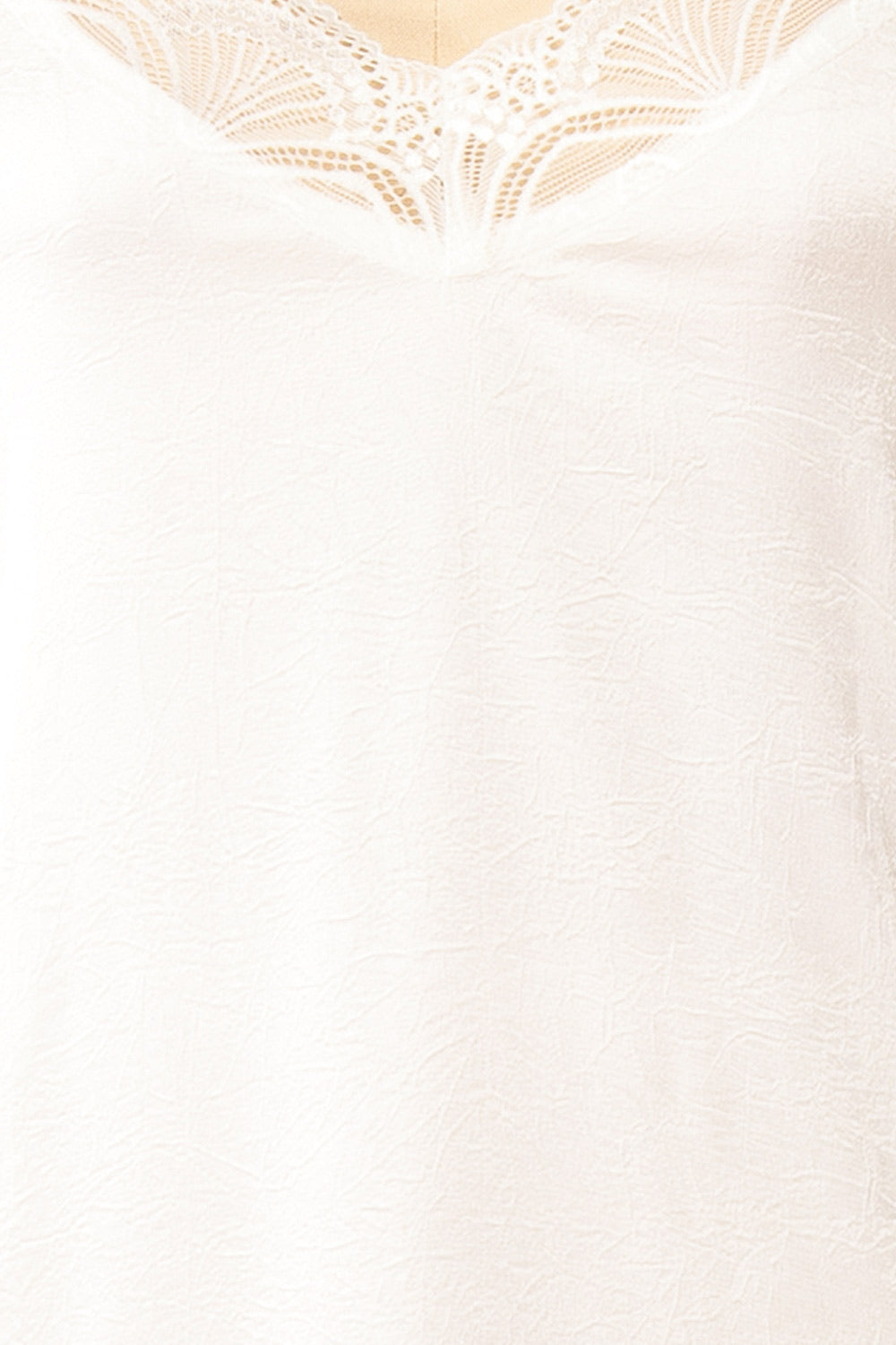 Kirsi Ivory Long Nightgown w/ Lace Trim | Boutique 1861 fabric