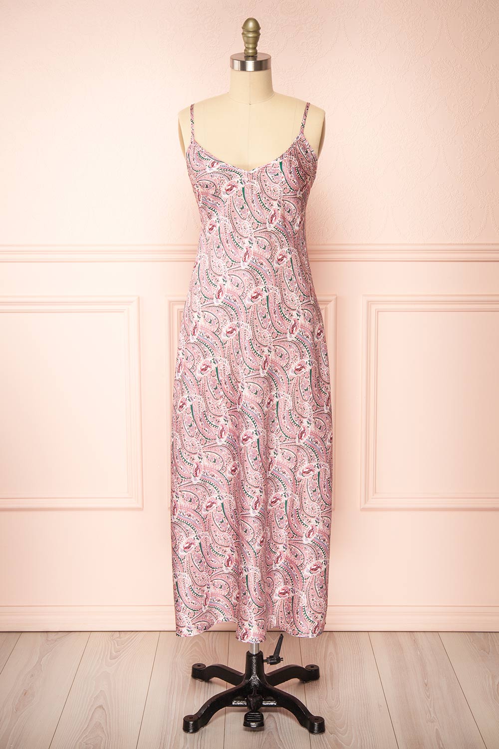 Kiute Paisley Print Midi Dress w/ Tie-Back | Boutique 1861 front view