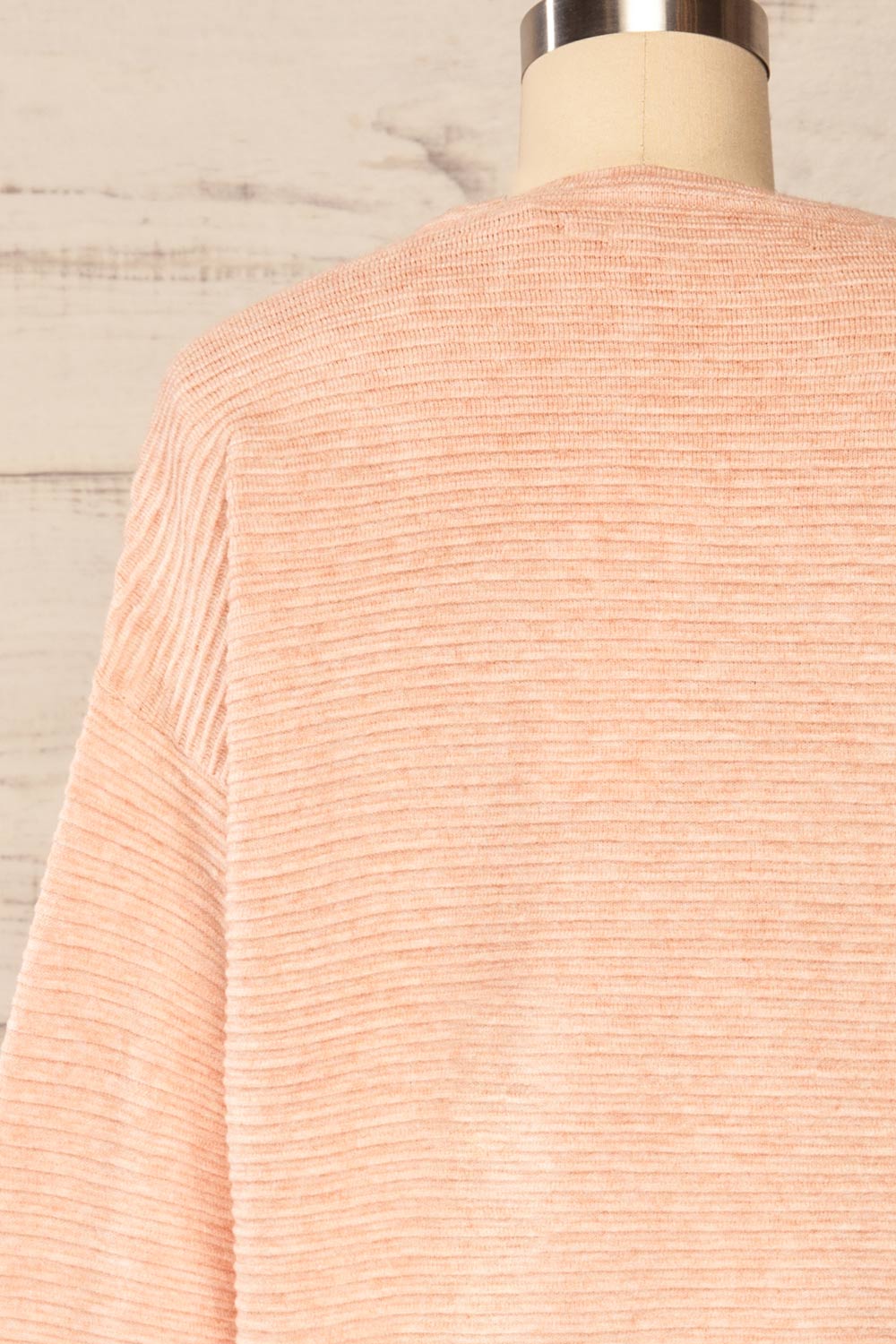 Knares Pink Cropped Ribbed Sweater | La petite garçonne back view