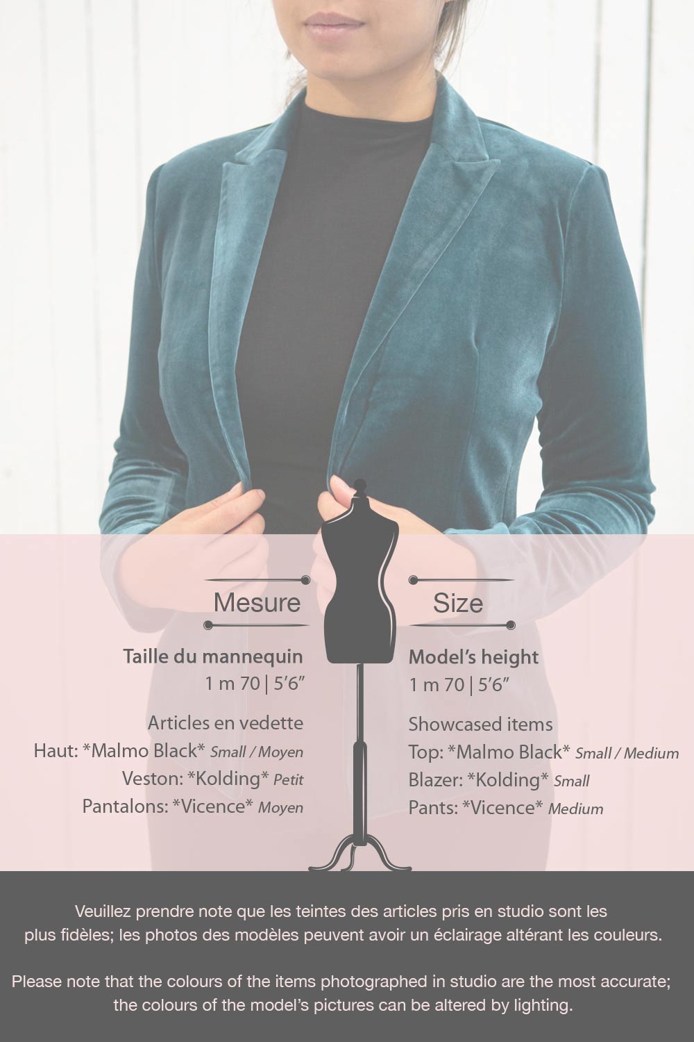 Kolding Silver Velvet Tailored Blazer | La petite garçonne fiche