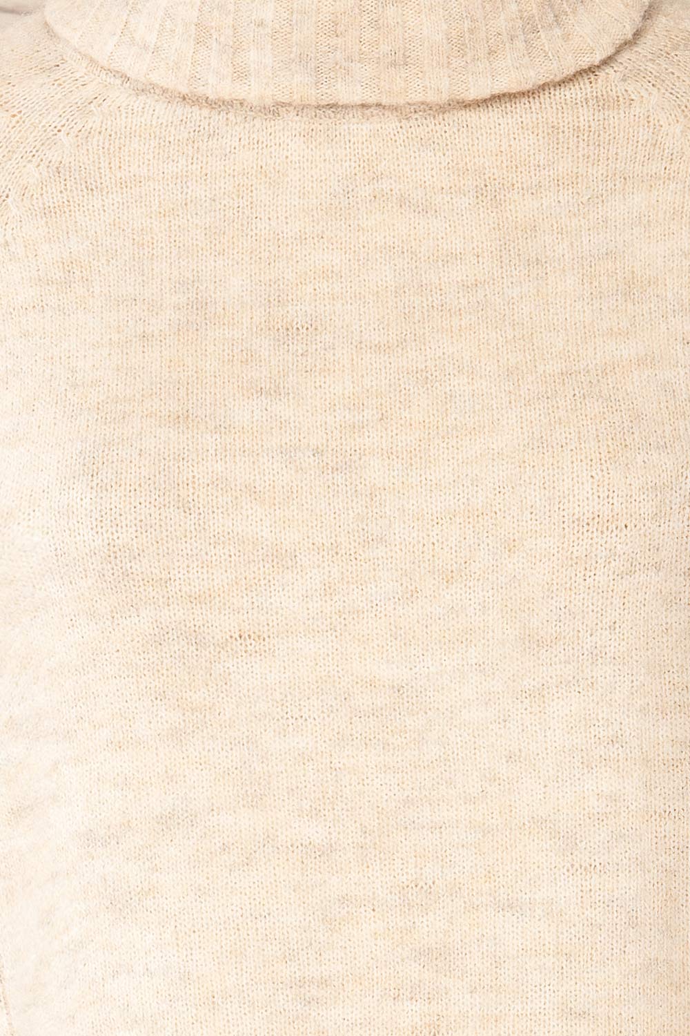 Kolono Beige Knit Turtleneck Sweater | La petite garçonne fabric