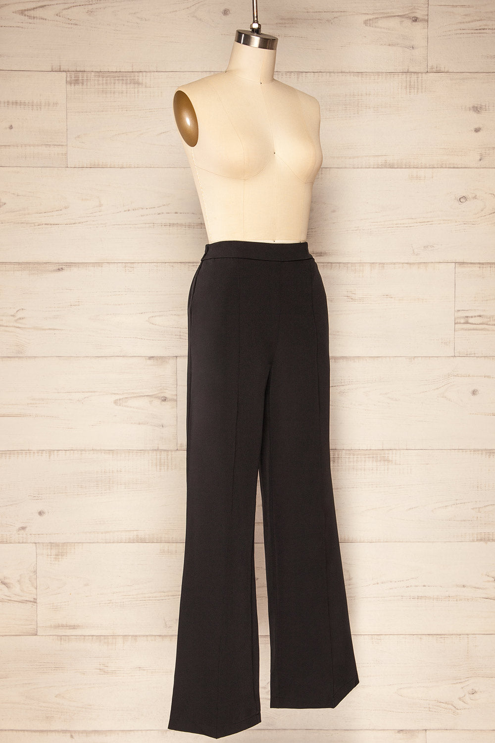 Korcula Black High Waisted Wide Leg Pants | La petite garçonne side view