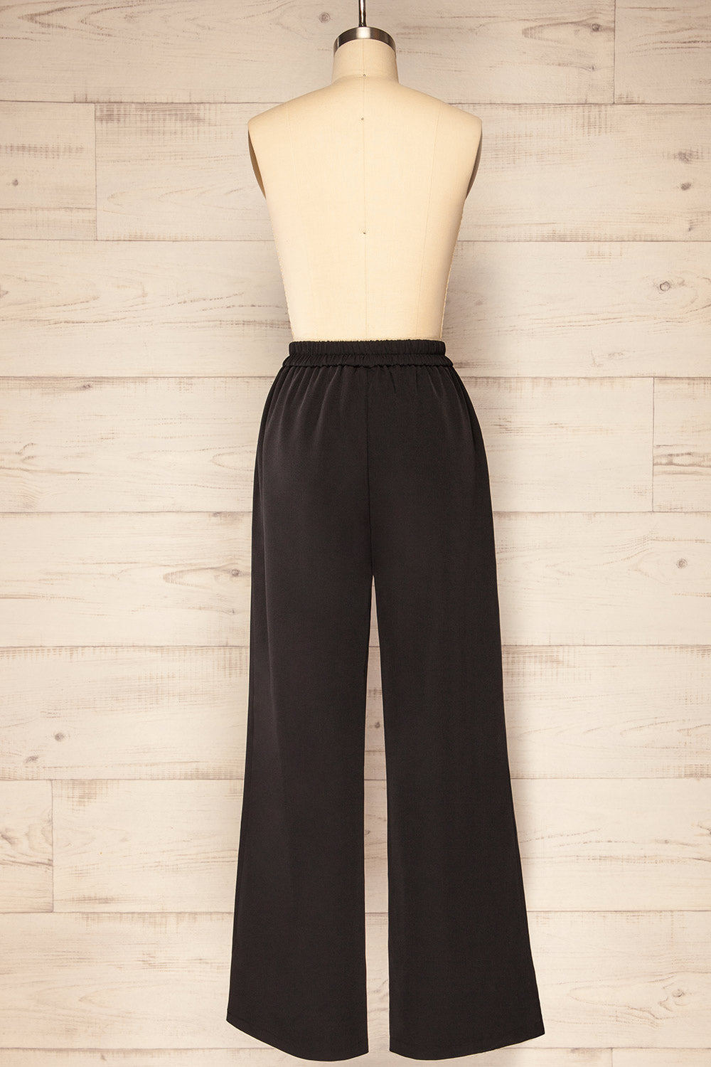 Korcula Black High Waisted Wide Leg Pants | La petite garçonne side view
