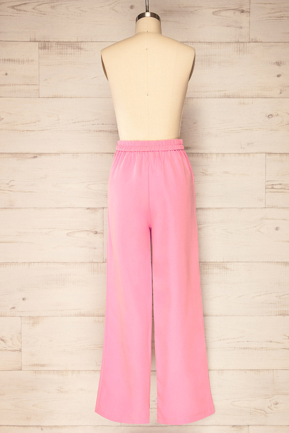 Korcula Pink High Waisted Wide Leg Pants | La petite garçonne back view