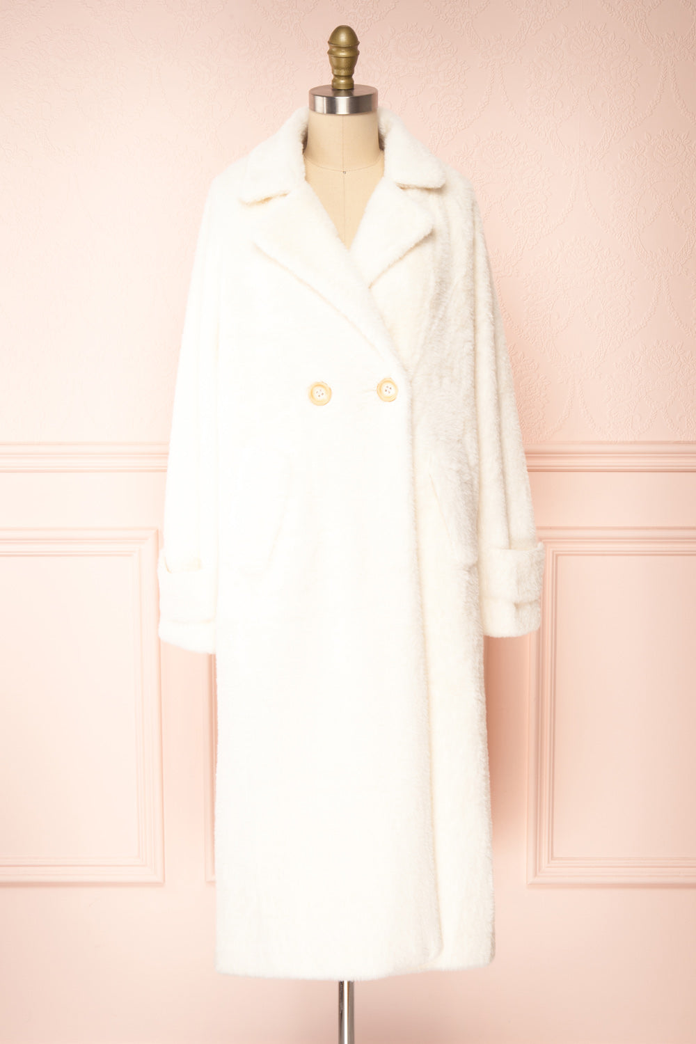 Kristalo White Over-Sized Faux Fur Coat Boutique 1861