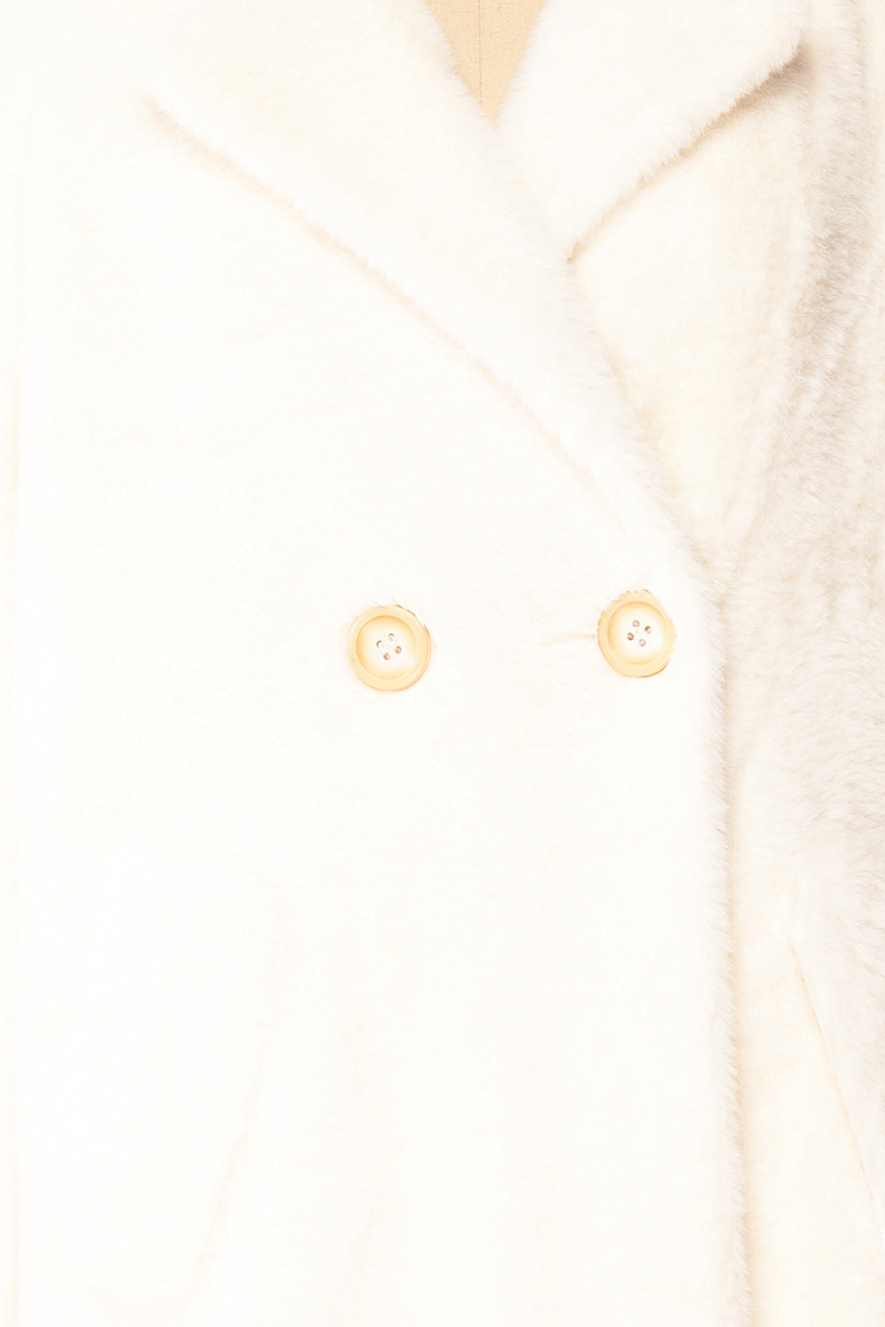 Kristalo | Manteau Blanc Surdimensionné en Fausse Fourrure