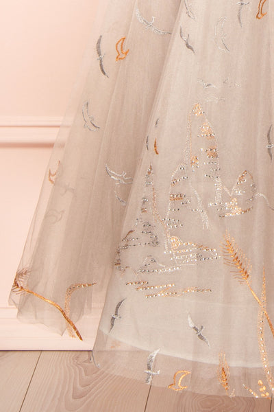 Ksenia A-Line Midi Dress w/ Bird Embroidery | Boutique 1861 bottom