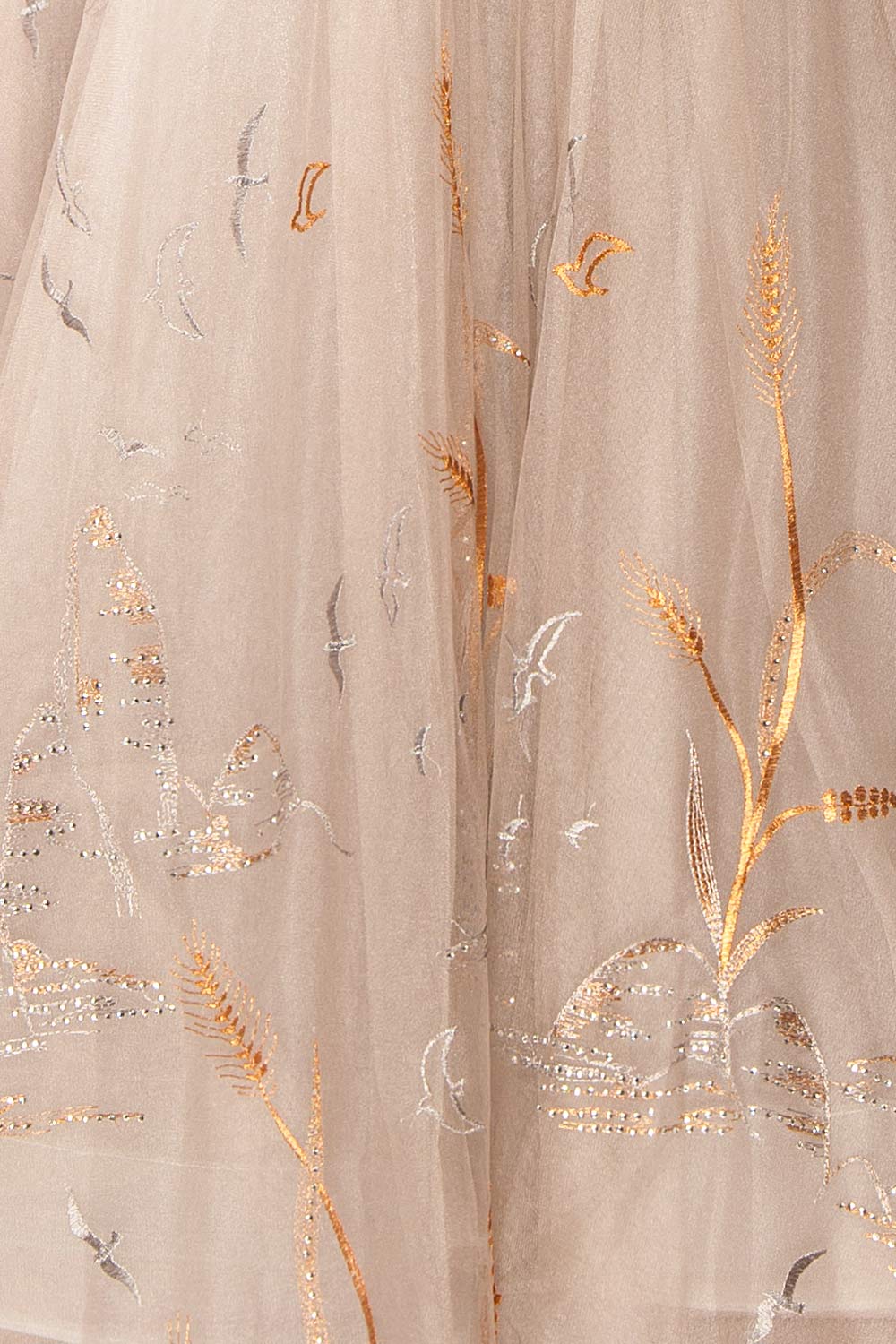 Ksenia A-Line Midi Dress w/ Bird Embroidery | Boutique 1861 fabric
