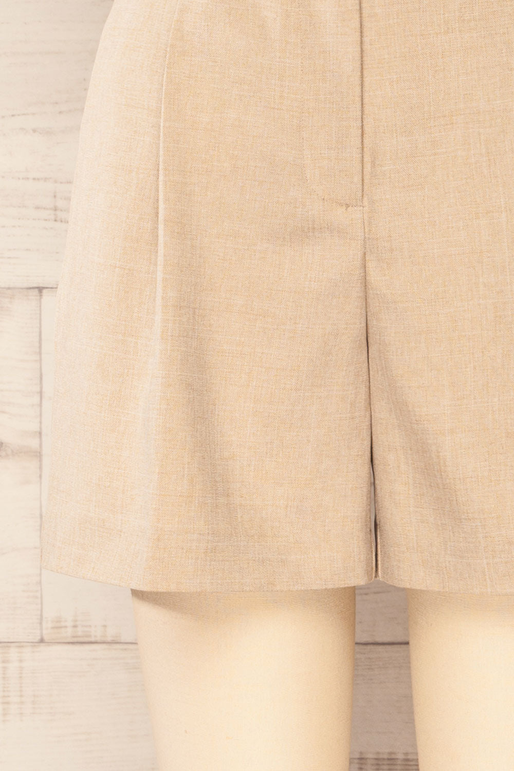 Kunga Beige High-Waisted Shorts w/ Pockets | La petite garçonne bottom