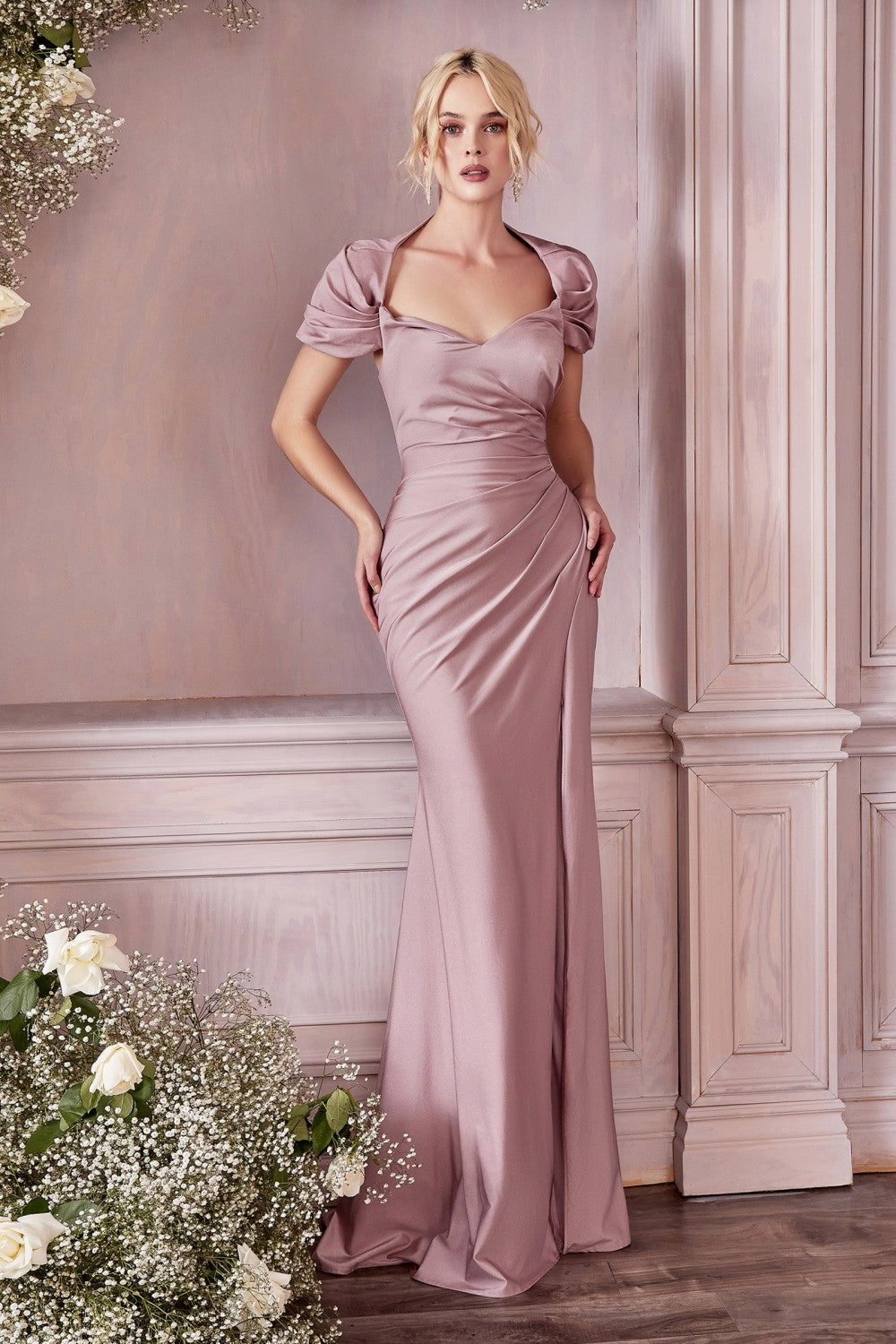 Karelle Mauve Mermaid Maxi Dress w/ Bolero | Boudoir 1861 on model