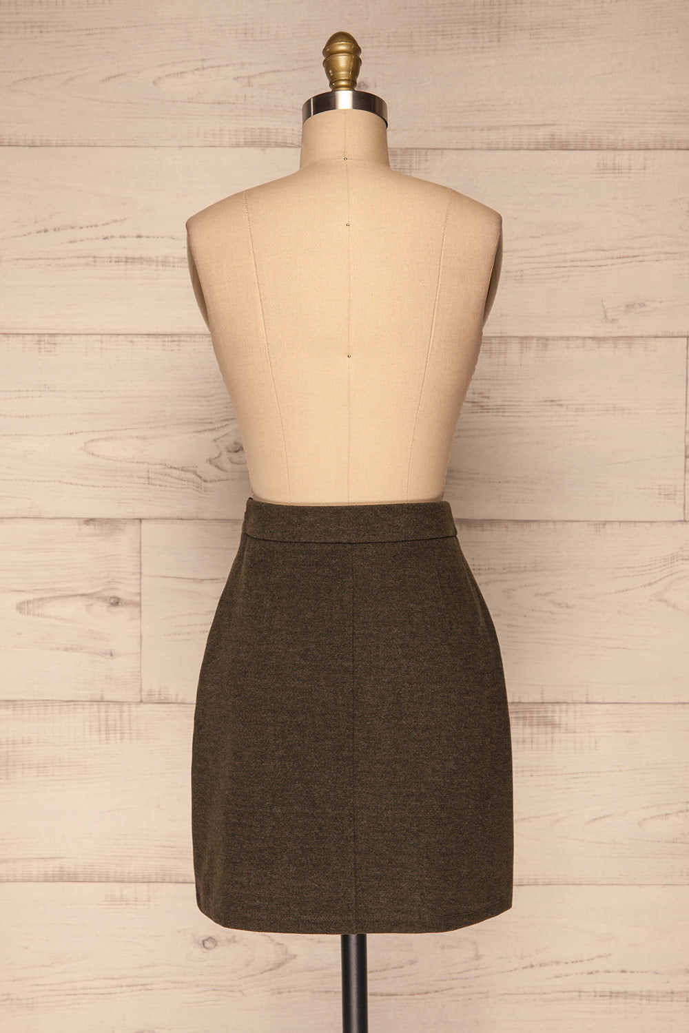 Lakshmi Khaki Felt Skirt | Jupe Courte | La Petite Garçonne back view