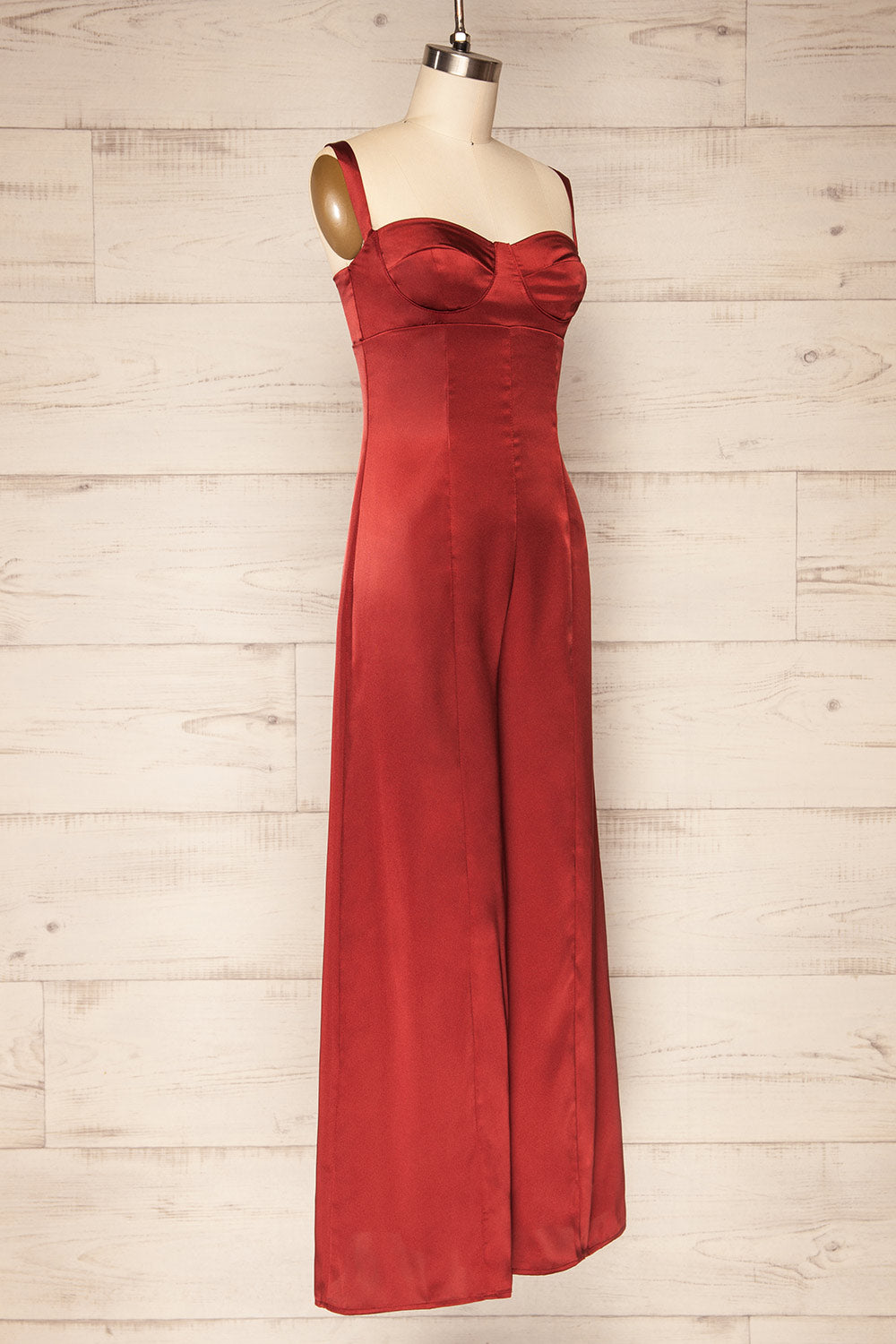 Laloux Satin Wide Leg Jumpsuit | La petite garçonne side view