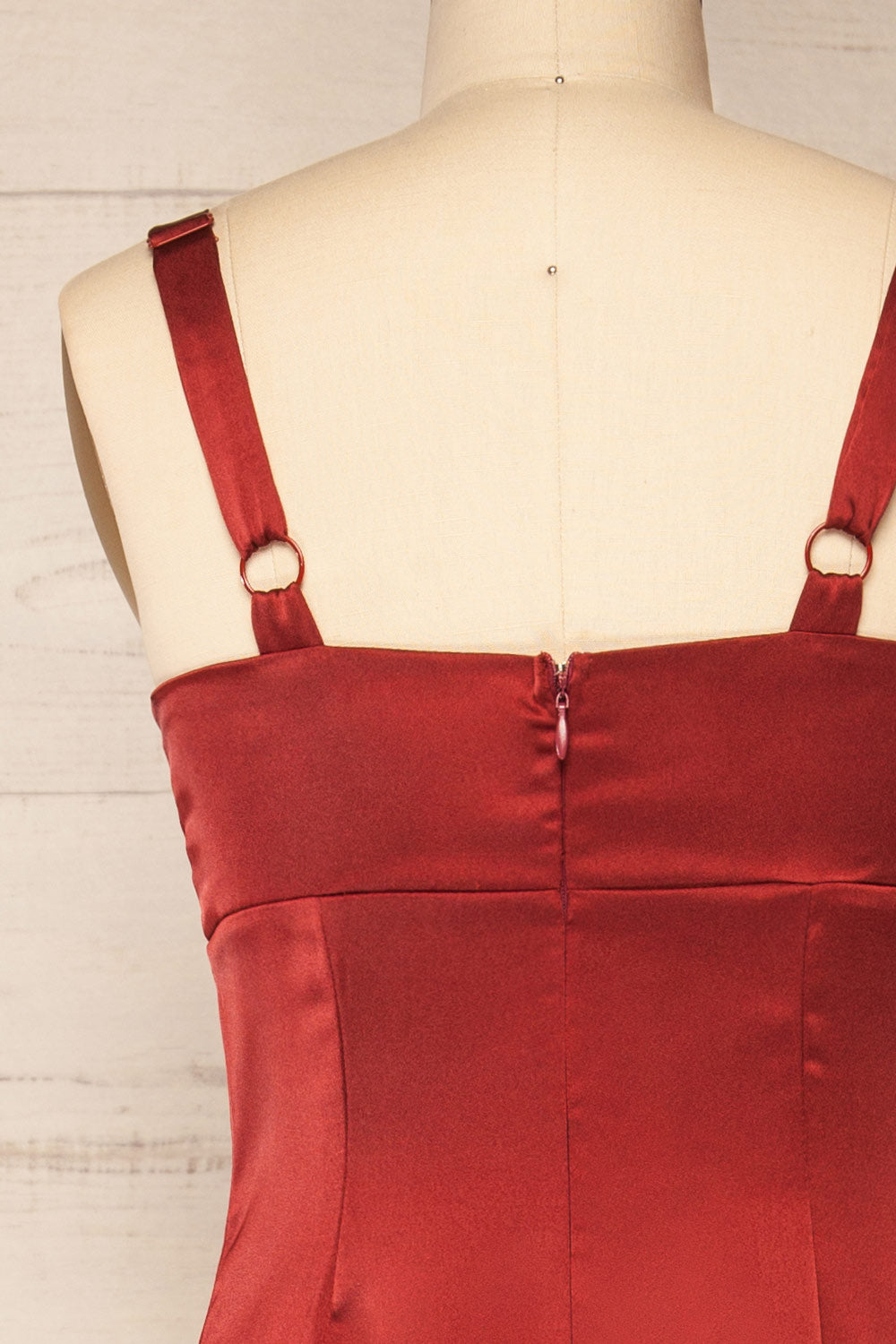 Laloux Satin Wide Leg Jumpsuit | La petite garçonne back close-up