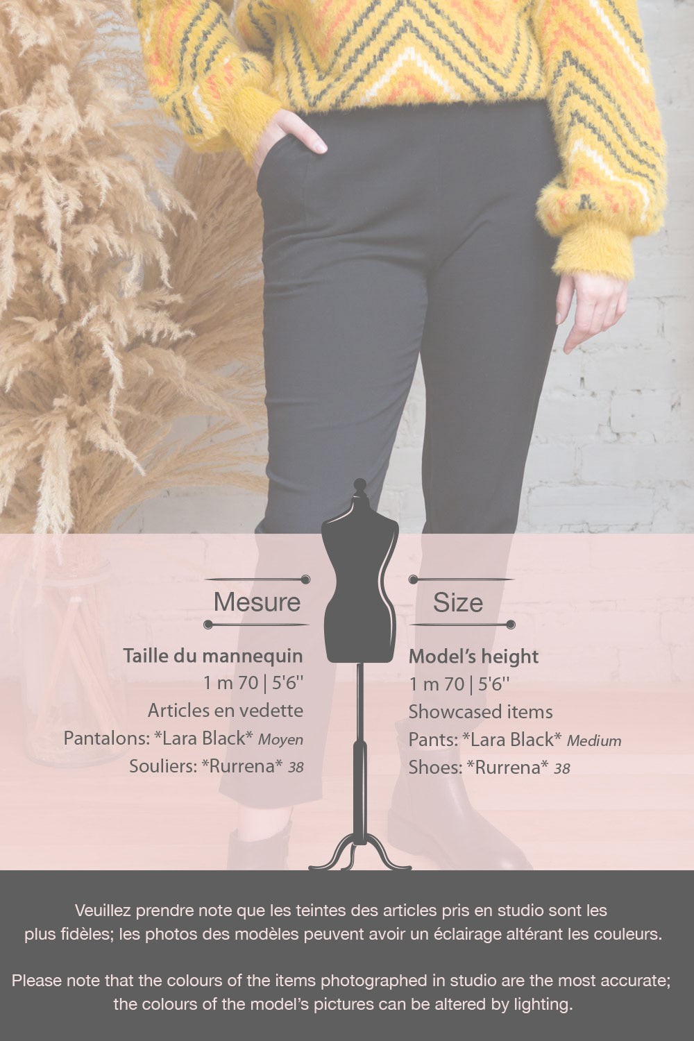 Lara Black Straight Leg Pants | La petite garçonne fiche