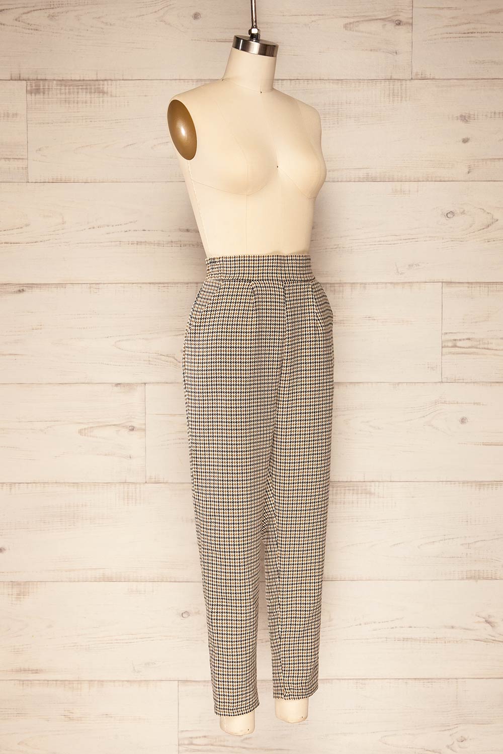 Lara Houndstooth Straight Leg Pants | La petite garçonne side view