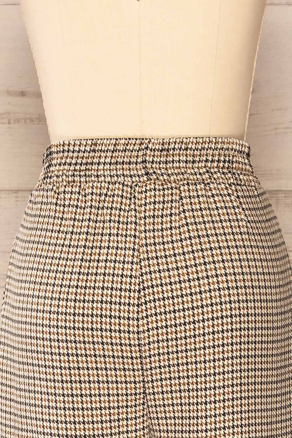 Lara Houndstooth Straight Leg Pants | La petite garçonne back close-up