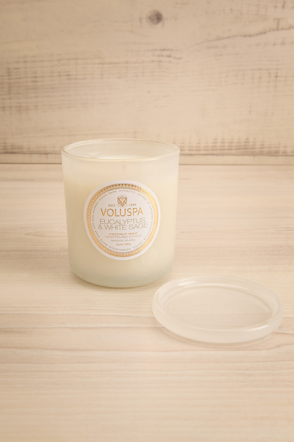 Eucalyptus & White Sage Large Classic Candle | Maison garçonne open view