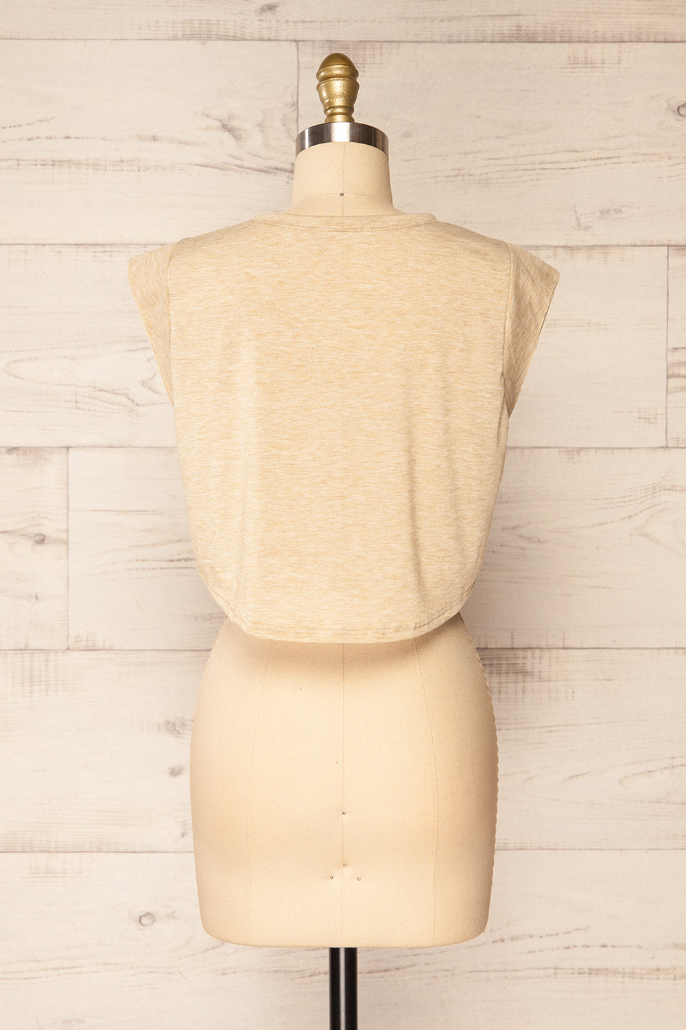 Larryk Beige Sleeveless Cropped Top | La Petite Garçonne back view