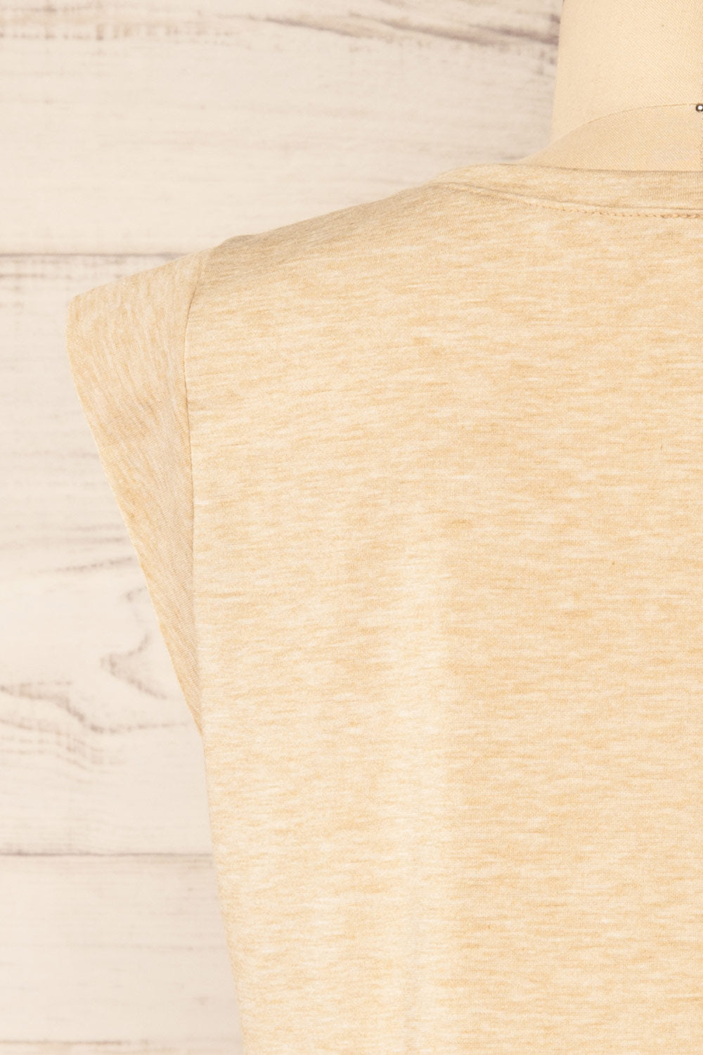 Larryk Beige Sleeveless Cropped Top | La Petite Garçonne back close-up