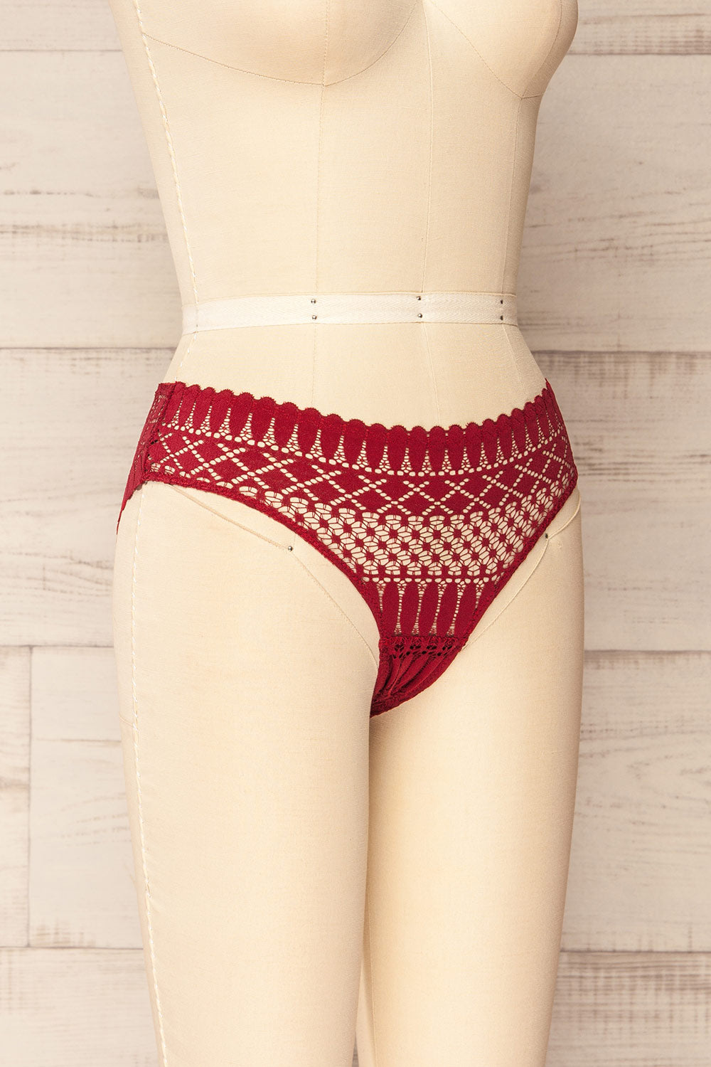 Larvik Burgundy Lace Underwear | La petite garçonne side view