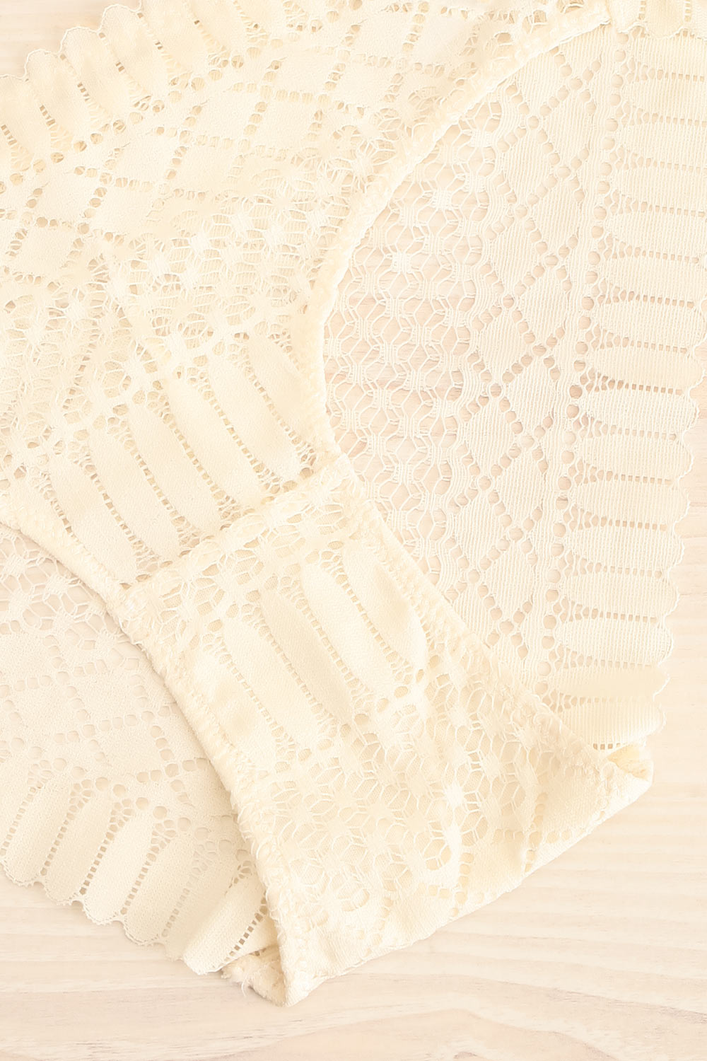 Larvik Ivory Lace Bikini Underwear | La petite garçonne flat close-up