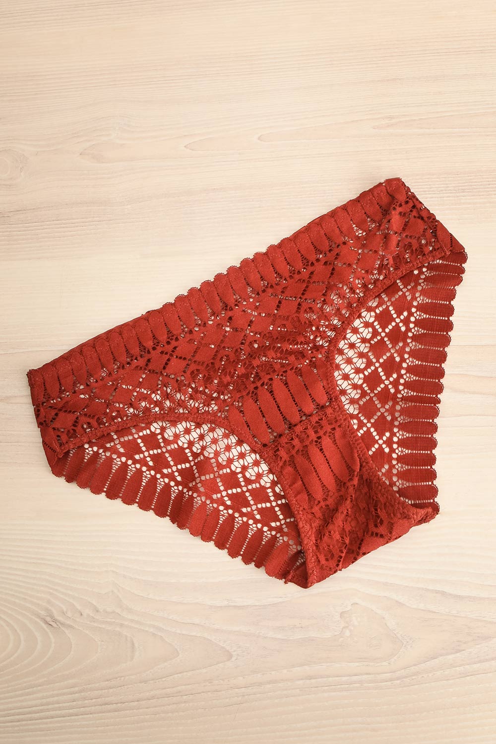 Larvik Orange Lace Underwear | La petite garçonne flat view