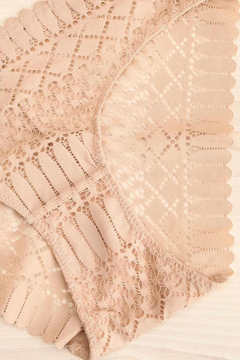 Larvik Taupe Lace Underwear | La petite garçonne flat close-up