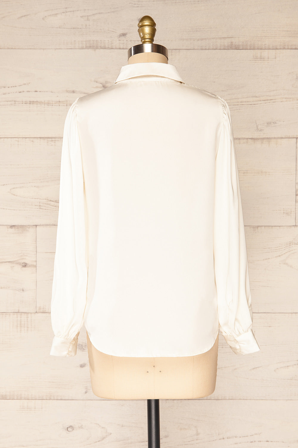 Lasatine Ivory Puffy Sleeve Shirt | La petite garçonne back view