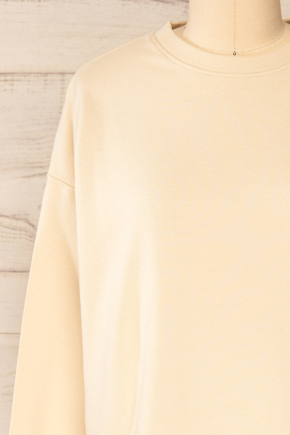 Lask Beige Long Sleeves Printed Sweatshirt | La petite garçonne front close-up