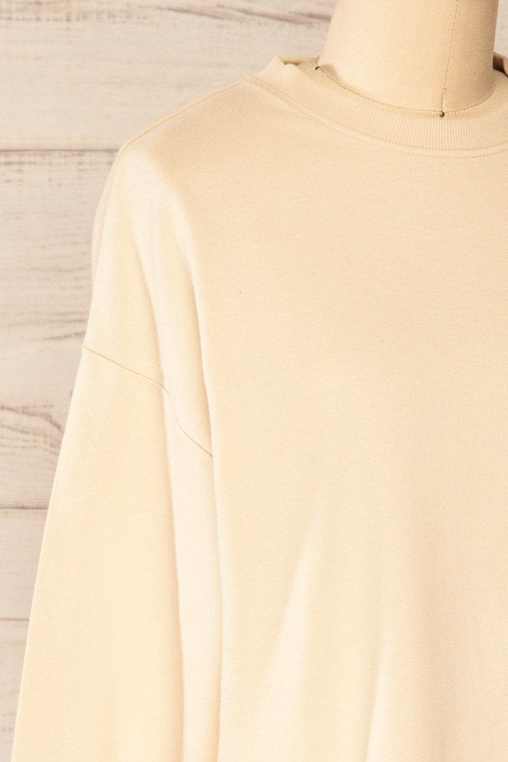 Lask Beige Long Sleeves Printed Sweatshirt | La petite garçonne side close-up