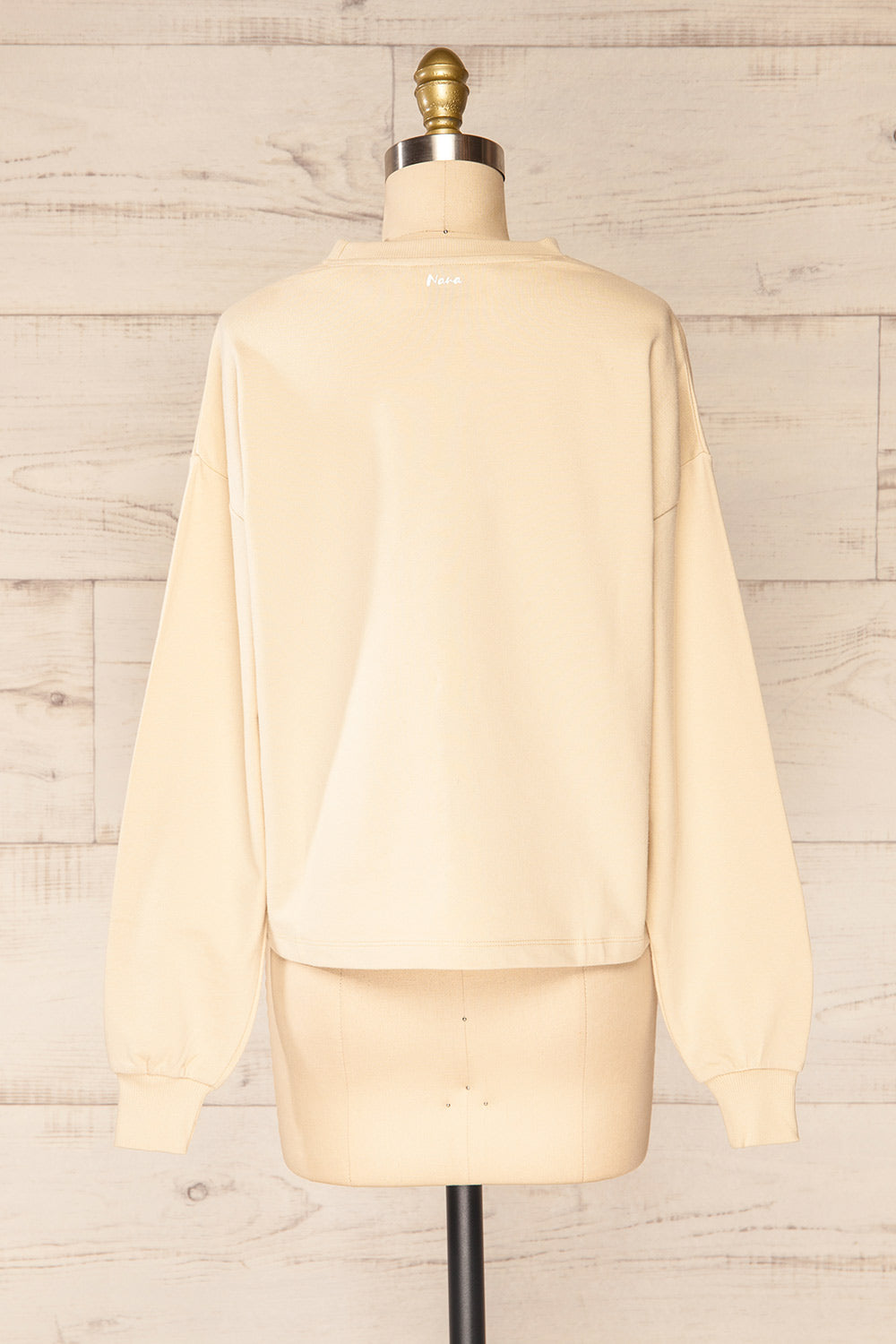 Lask Beige Long Sleeves Printed Sweatshirt | La petite garçonne back view
