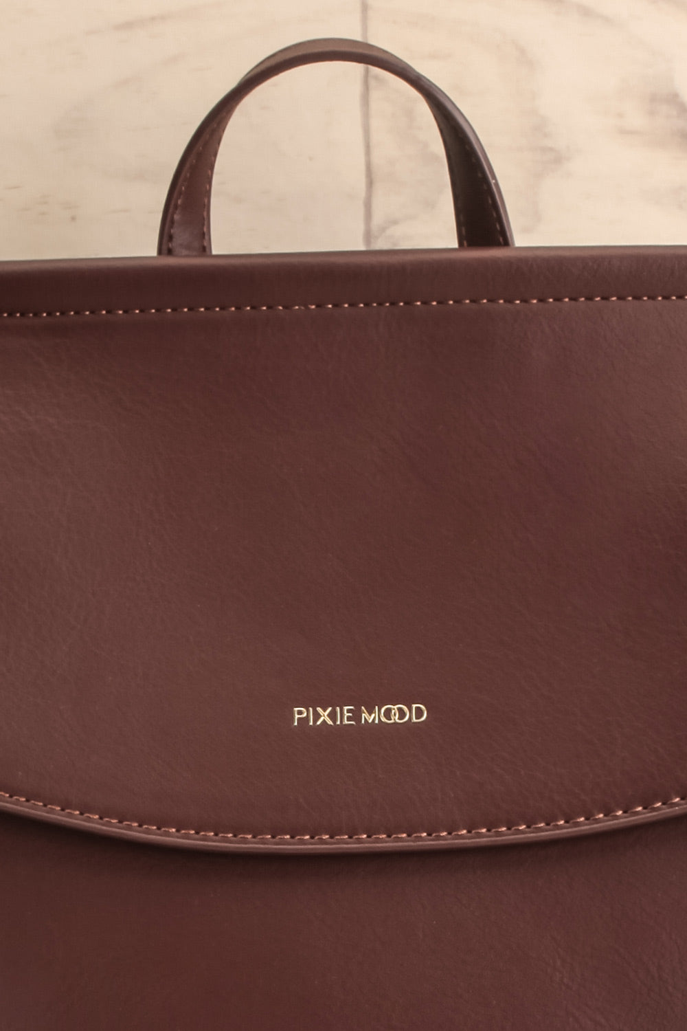 Laucala Small Vegan Leather Backpack | La petite garçonne front close-up