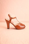 Laurentine Brown Retro Heels | Talons Rétro | Boutique 1861 side view