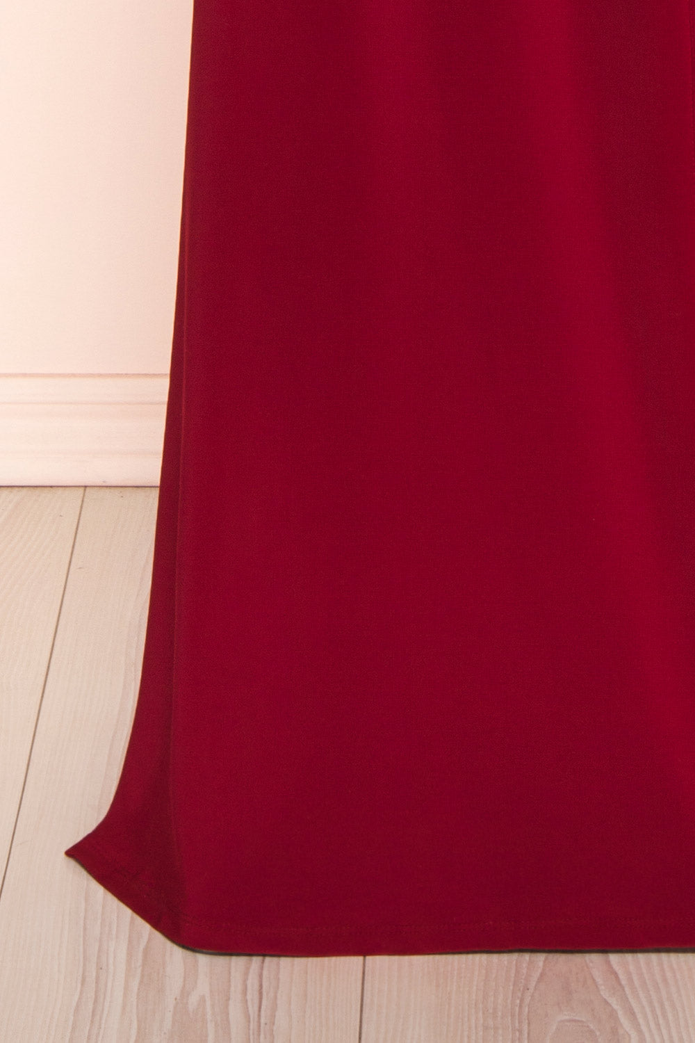 Laurie Burgundy Cowl Neck Maxi Dress w/ Open Back | Boutique 1861 bottom