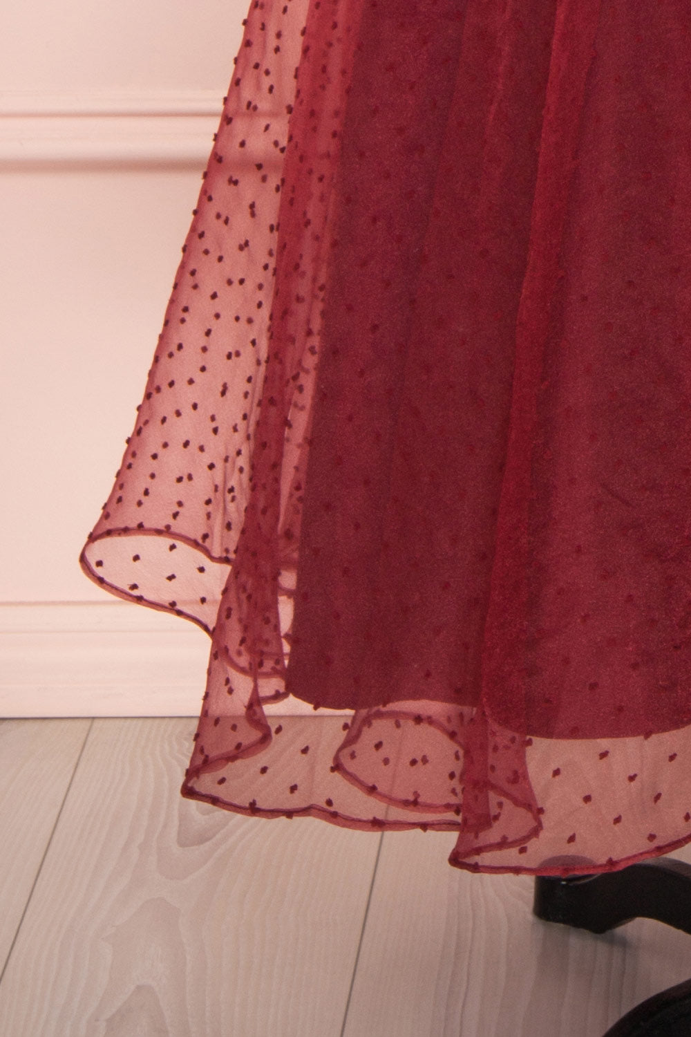 Lauvia Bourgogne | Robe Maxi Ligne-A à Plumetis