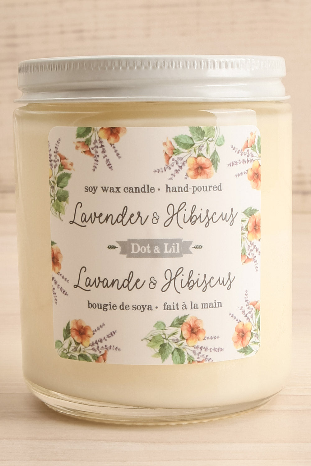 Lavender and Hibiscus Candle | La petite garçonne close-up