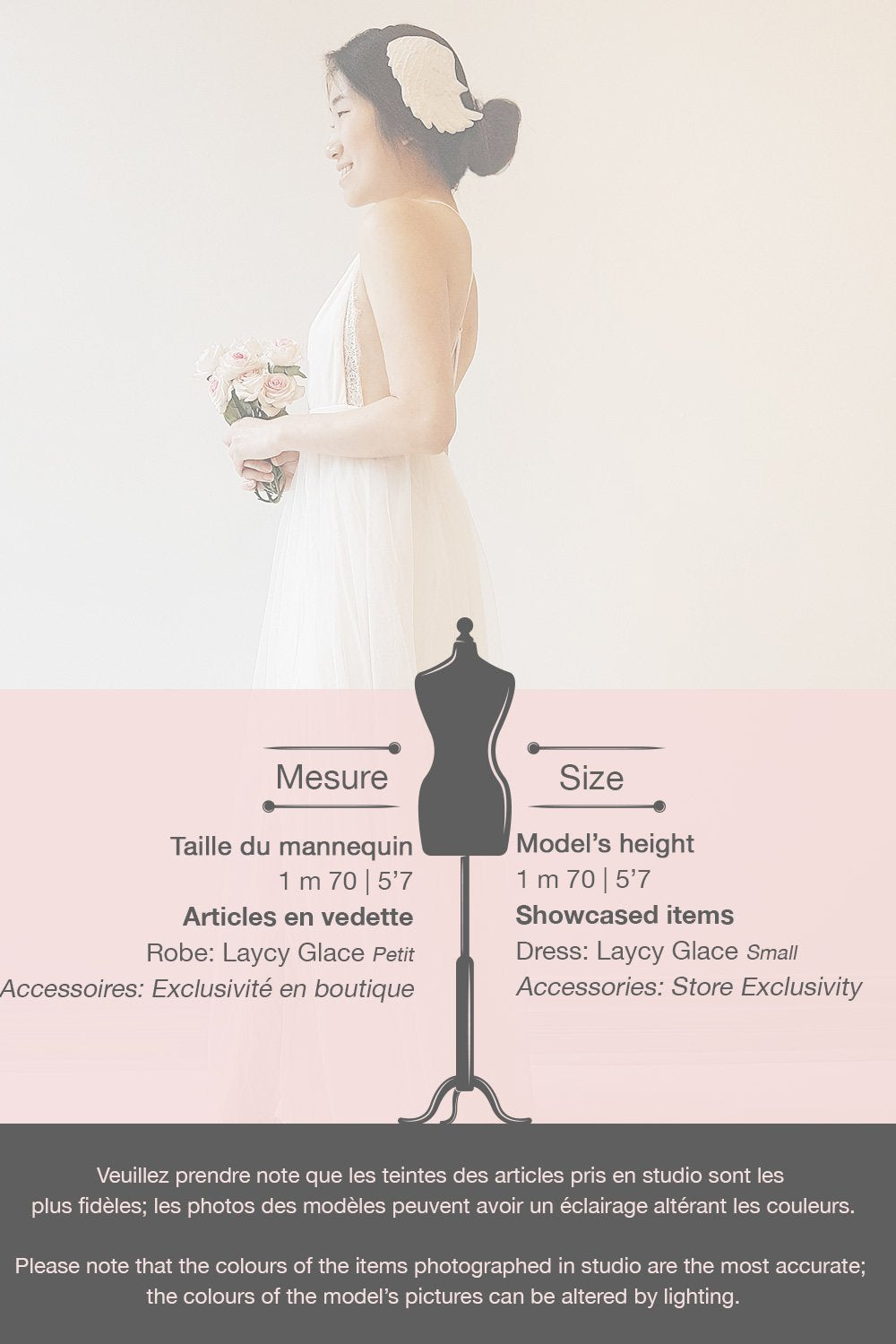 Laycy Ice | Cream Mesh Gown with Plunging Neckline