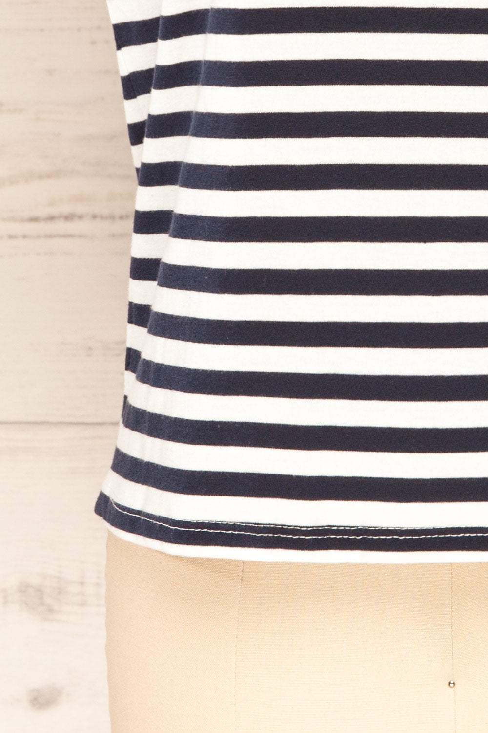 Leba Navy Shoulder Padded Striped Shirt | La petite garçonne bottom