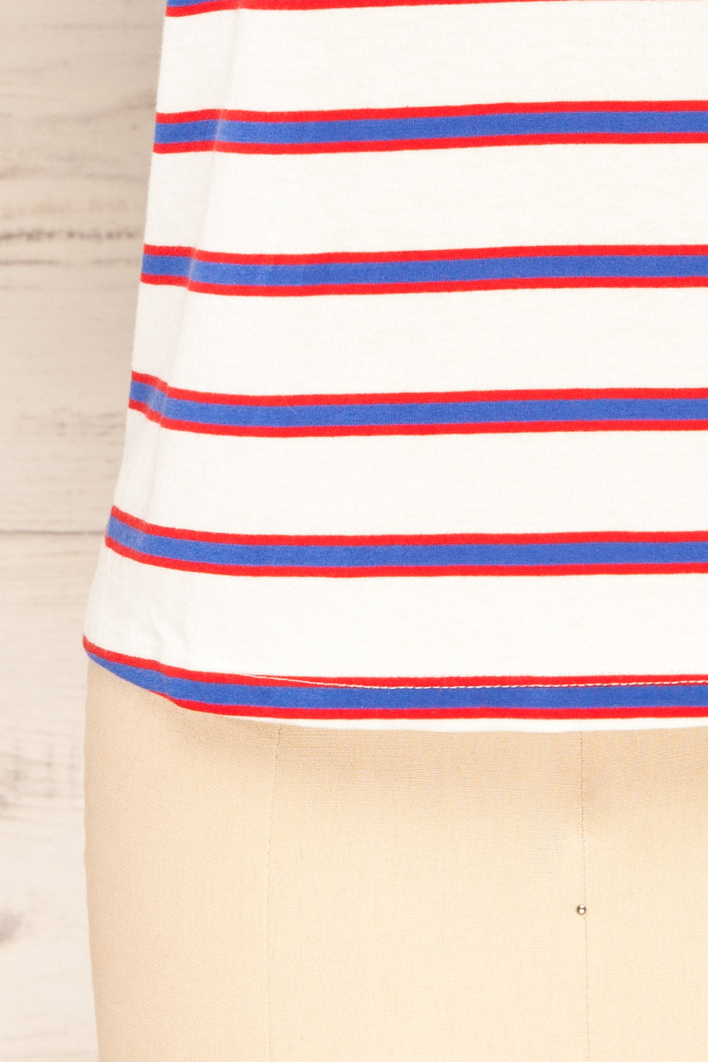 Leba Red Shoulder Padded Striped Shirt | La petite garçonne bottom