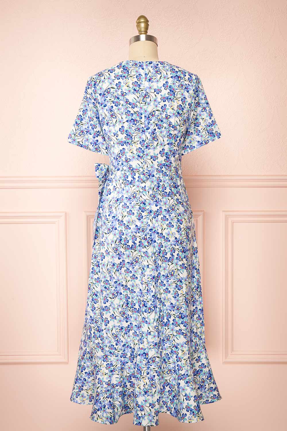 Leimakide Floral Wrap Midi Dress | La petite garçonne back view