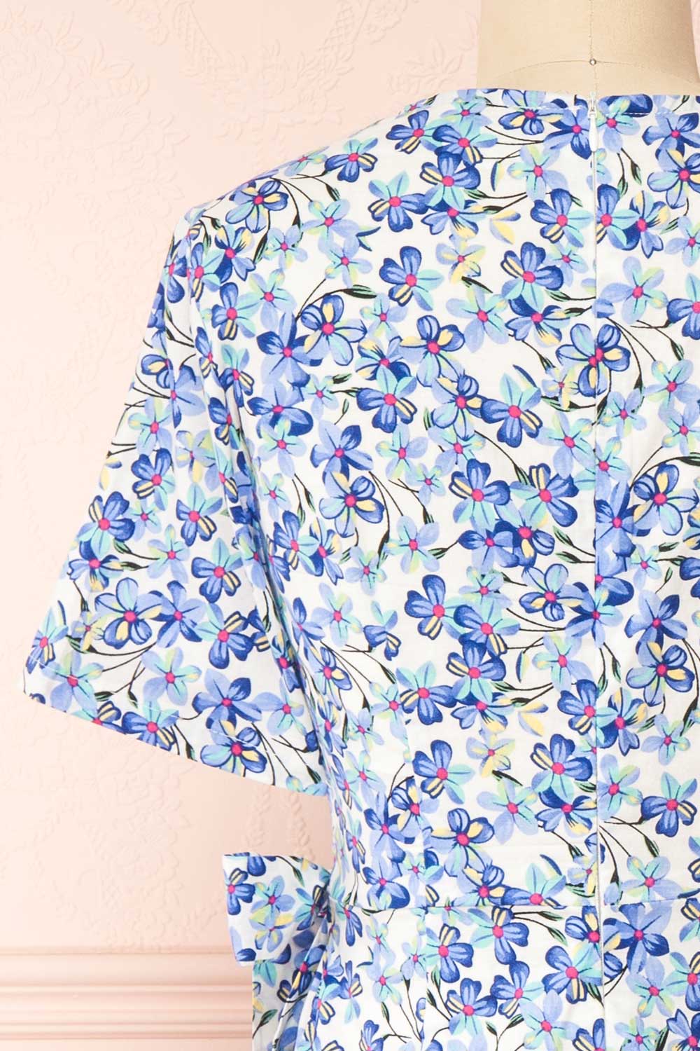 Leimakide Floral Wrap Midi Dress | La petite garçonne back close-up