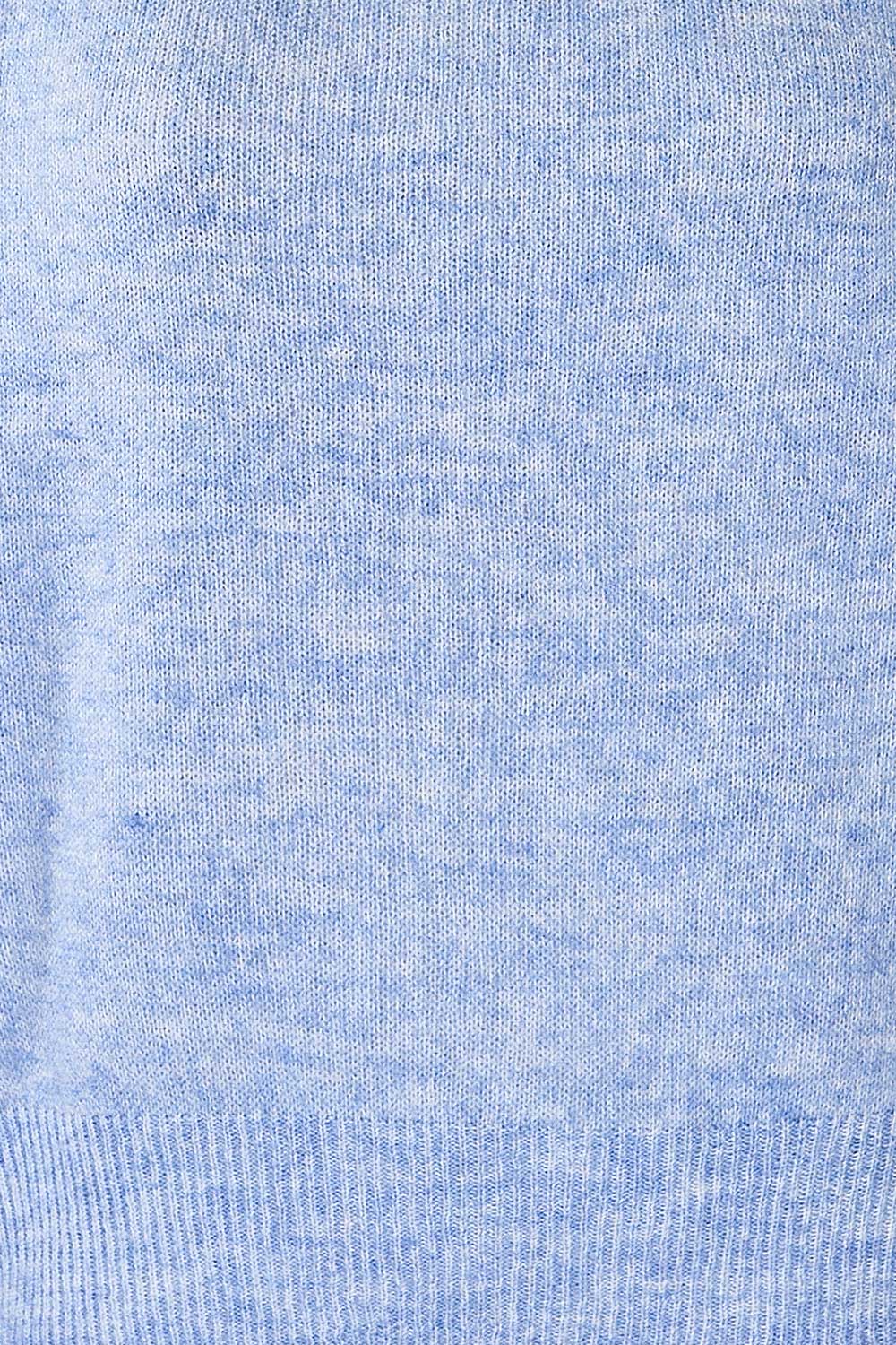 Lenes Blue Melange Knit Sweater | La petite garçonne fabric