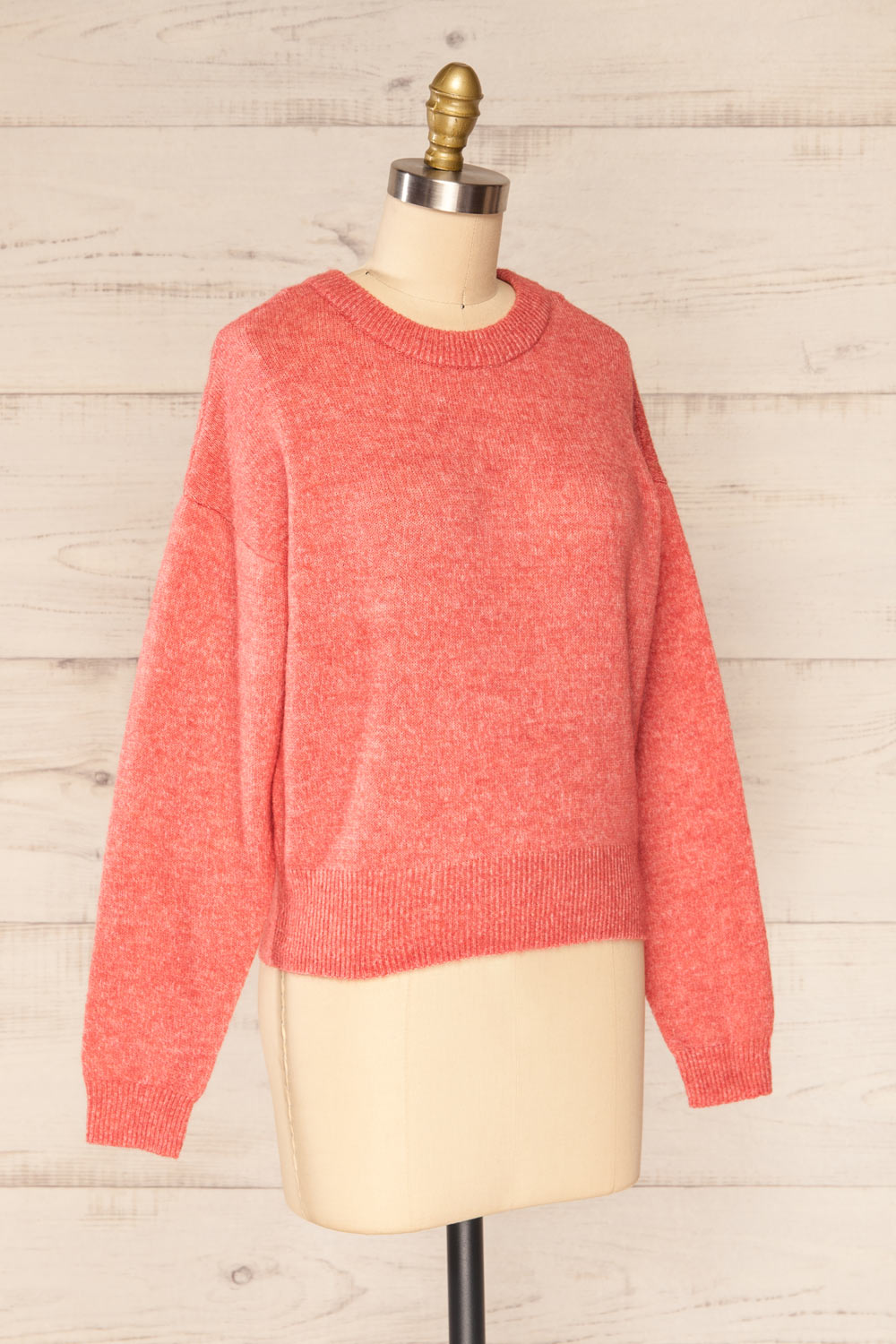 Lenes Coral Melange Knit Sweater | La petite garçonne side view