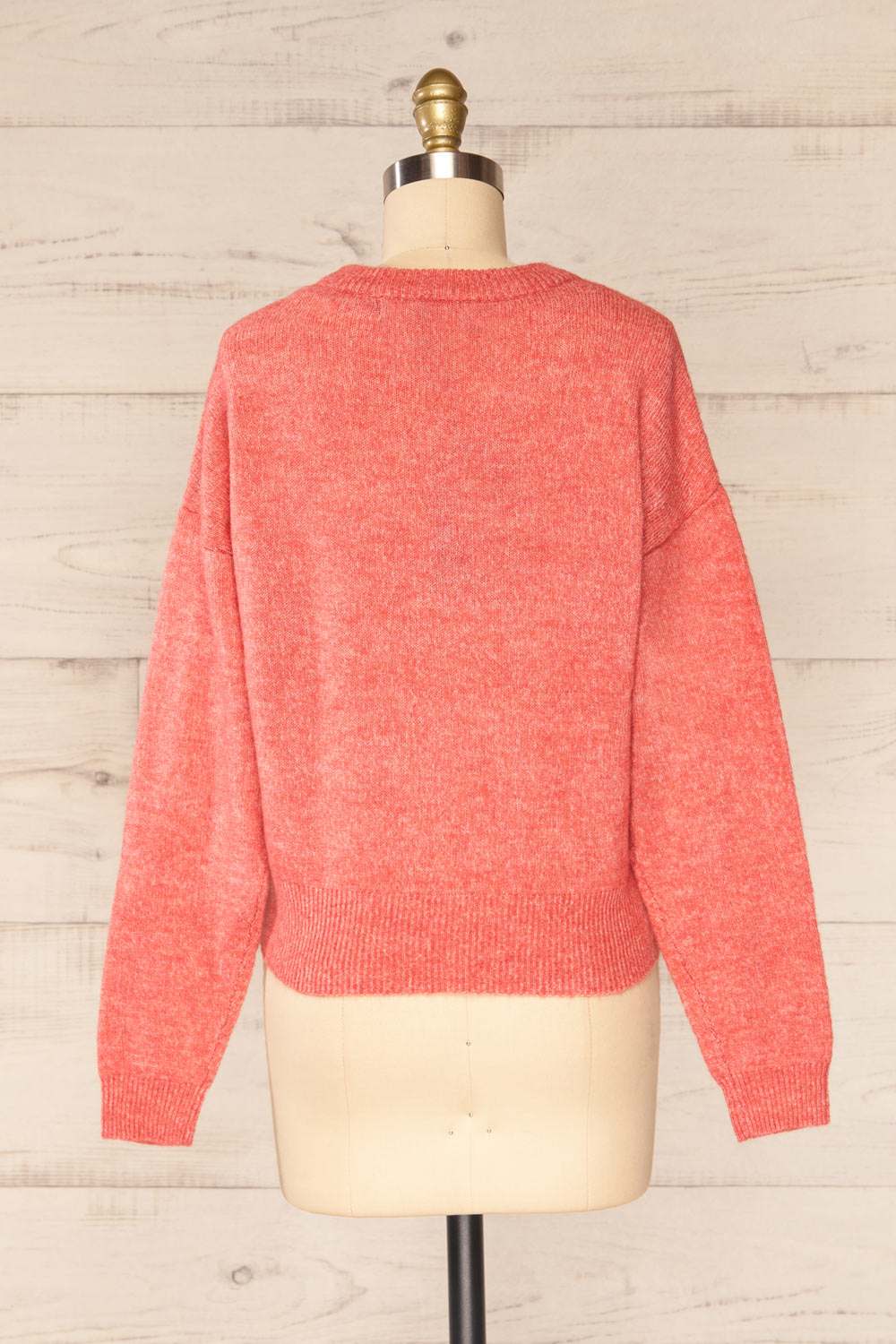 Lenes Coral Melange Knit Sweater | La petite garçonne back view