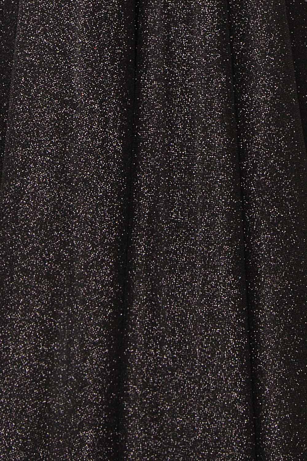 Lexy Black Sparkly Cowl Neck Maxi Dress | Boutique 1861 fabric