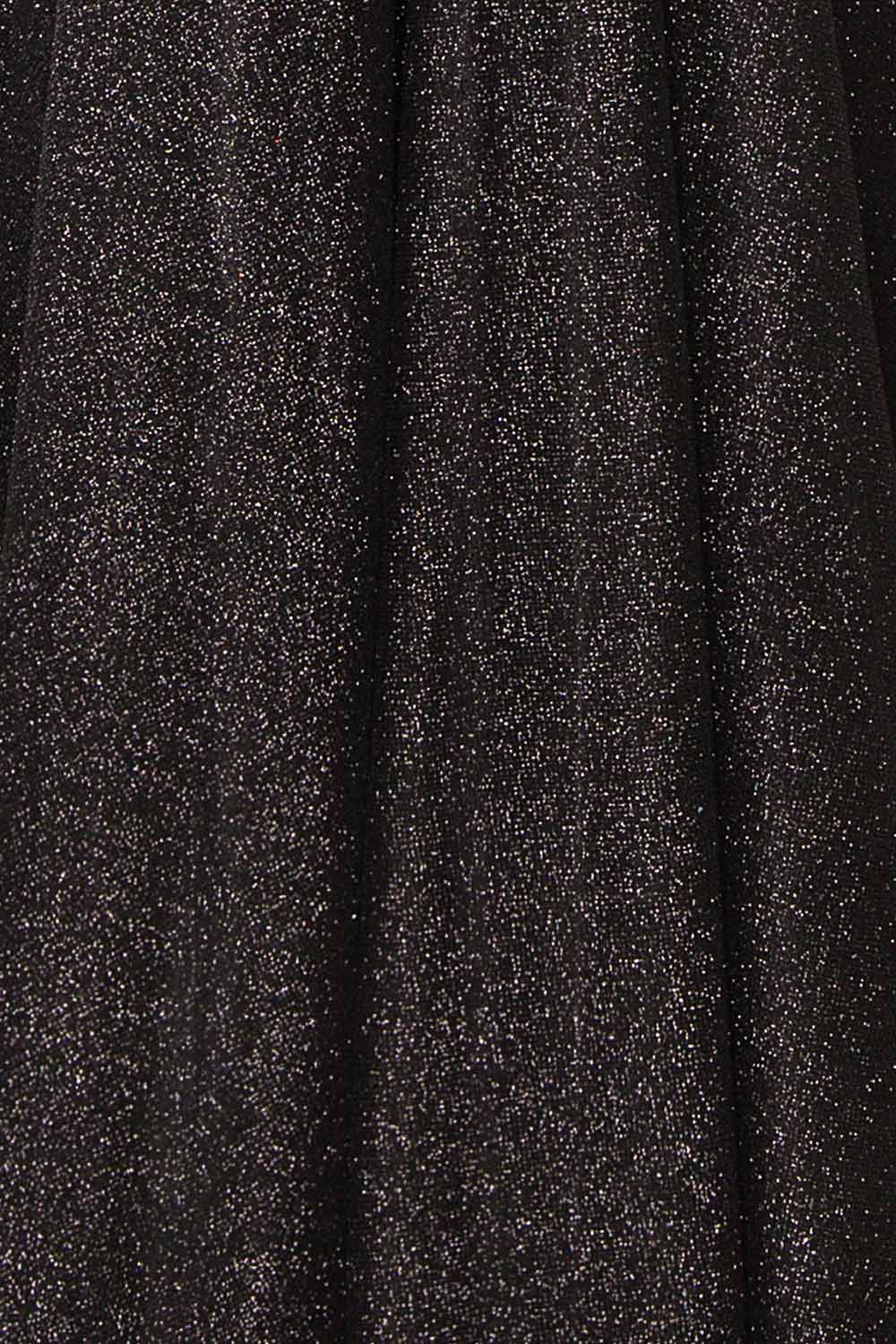Lexy Black Sparkly Cowl Neck Maxi Dress | Boutique 1861 fabric